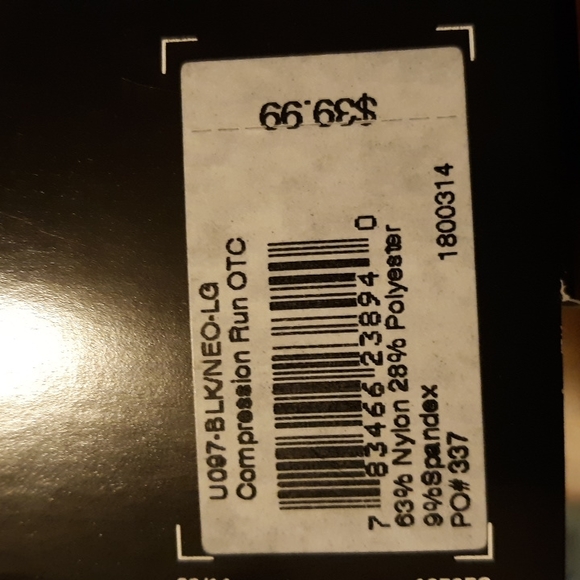 Under Armour compression run socks, size LG, black and pink - Picture 2 of 2